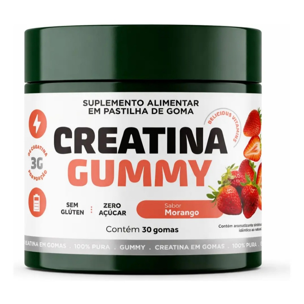 Creatina Gummy Ekobé 3g 30 Gomas Sabor Morango Creatina Em Goma ...