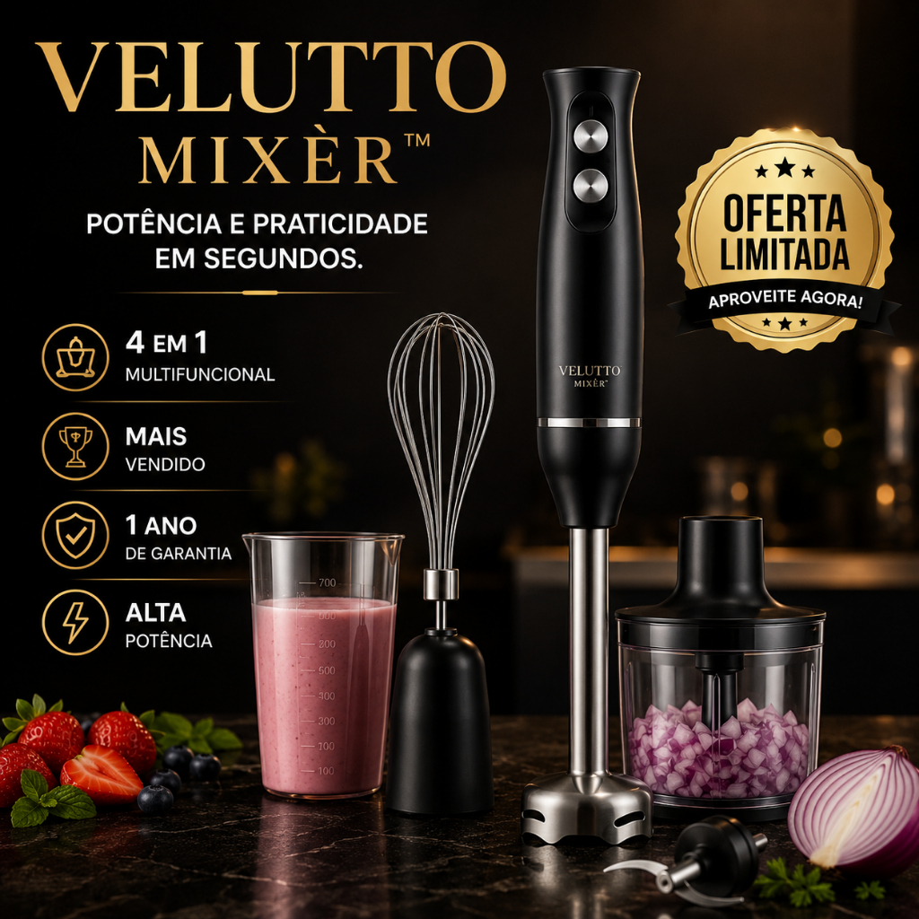 Mixer de Mão Elétrico 4 em 1 Multifunção - 127v