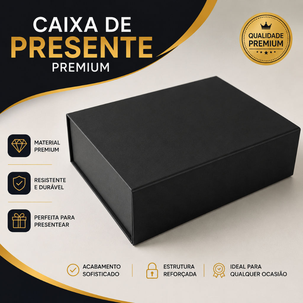 Caixa Rígida Para Presente Preta Rígida 18x18x7 36X26X10 Com