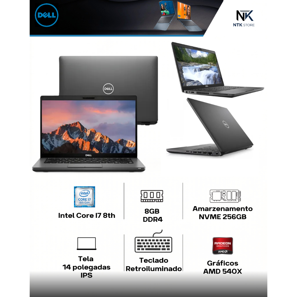 Notebook Dell I7 8GB SSD 256GB em Promoção na Shopee Brasil 2026