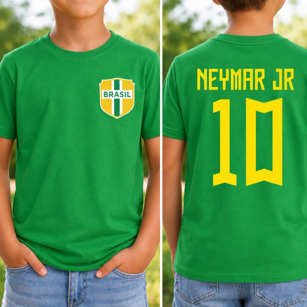 Camisa Brasil 10 Neymar Azul Infantil | Shopee Brasil