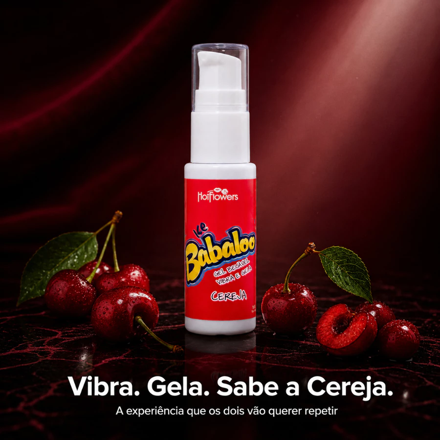 Gel Babaloo Ice Vibrador Besable Cereza Hot Flowers 15g**
