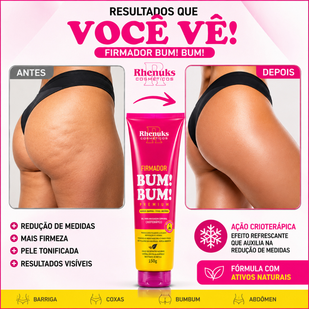 Gel firmador corporal Rhenuks Bum Bum Premium 150g Crioterápico