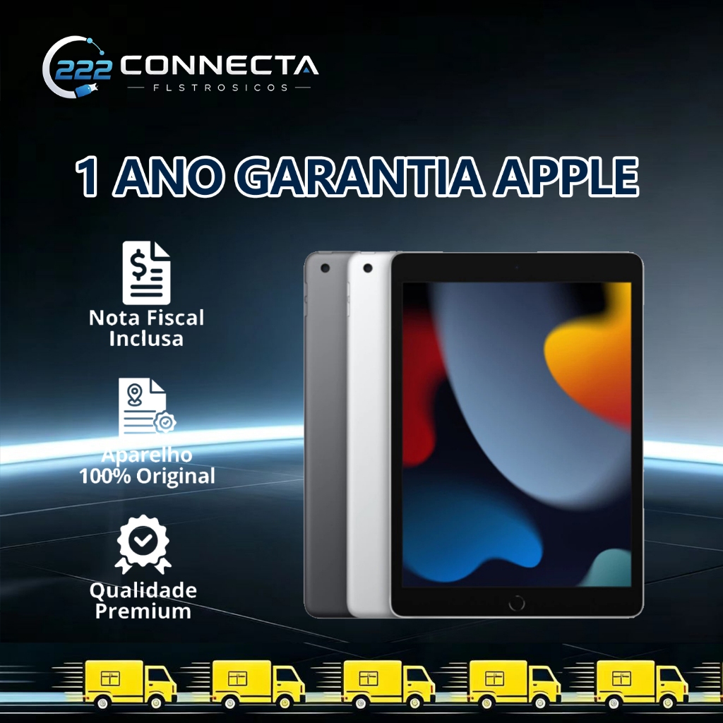 Apple IPad 9th 64GB 256GB 10,2” WIFI + CELL Novo Lacrado NF + 1