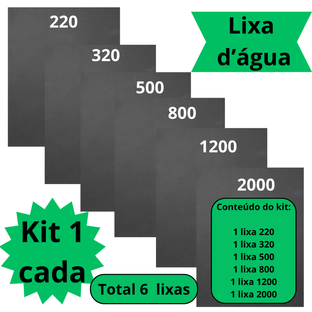 Kit de lixas d'água, grãos 220 a 2000