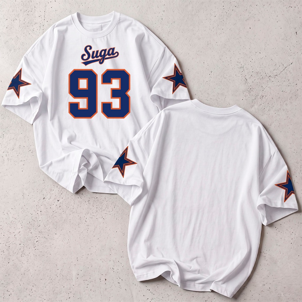Camiseta Suga 93 BTS em Algodão Oversized Unissex com Estampa