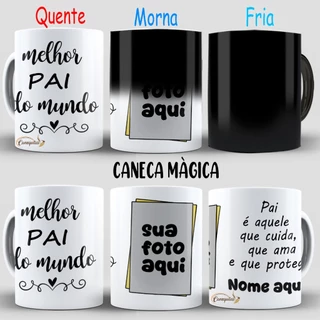 Caneca Mágica dia dos pais melhor pai do mundo xicara para presente homem personalizada