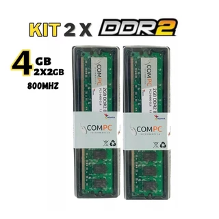 Kit Memória RAM 4GB DDR2 800MHz (2x2GB) PC Desktop ComPC