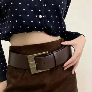 Daiana Cinto Feminino Largo 6cm Com Fivela quatrado Vintage-Estilo Que Valoriza-envio imediato
