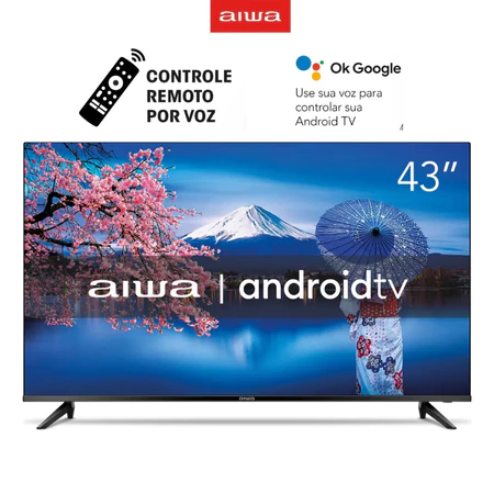 Smart Tv 43 Android Full Hd Aiwa Aws Tv 43 Bl 02 A Preto