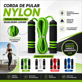 Corda de Pular Profissional Treino, Funcional, Fitness, Crossfit 2,5 Metros