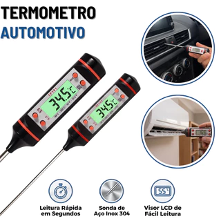 Termômetro Digital Espeto Ar Condicionado Automotivo