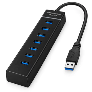 Hub USB 3.0 7 Portas com LED e Cabo 1m Divisor USB para PC Notebook MacBook