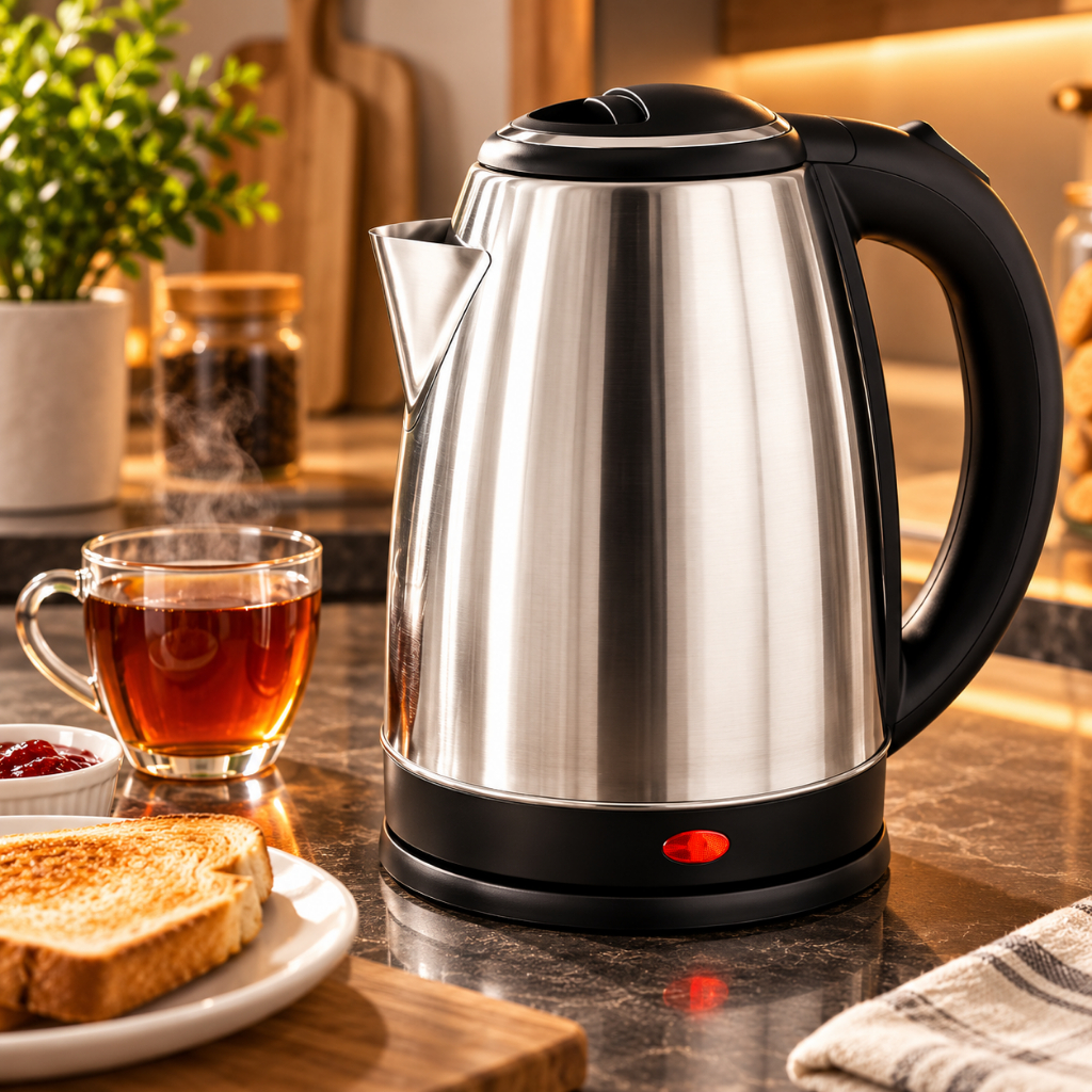 Chaleira Elétrica Inox 1,8L ou 2L 127V ou 220V Ferve Água Rápido com Desligamento Automático