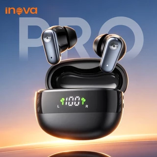 INOVA Fone de Ouvido Bluetooth TWS Sem Fio Bluetooth 6.0 Display LED 50h Bateria Longa USB-C HIFI Estéreo IPX5 Touch