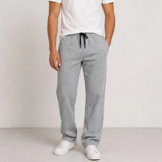 Calça Larga De Moletom Com Bolso Masculina Despojada Casual Confortável Treino Forrada Lisa unissex