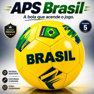 Bola de Futebol Brasil Nº 5 Amarela Sortida 65cm Resistente Campo Treino Lazer Infantil Adulto - Seleção Brasileira