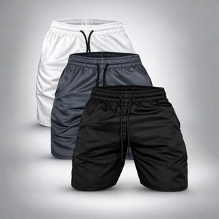 Kit 3 Shorts Tactel Grosso Masculino Bermuda Tectel