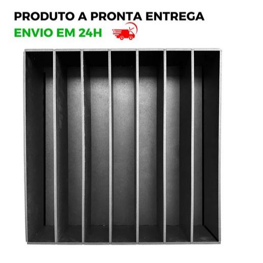 Expositor MDF Multiuso para Mercearia 6 Raias Preto Premium