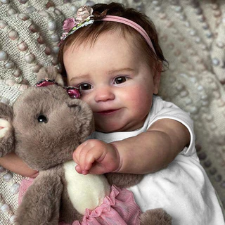 Bebê Reborn Silicone 48cm  Menina Realista Olhos Castanhos Maddie com Acessórios Pode dar Banho em Oferta na Shopee