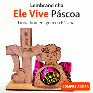 Kit  Porta Bombom Ovelha Lembrancinha Páscoa Religioso - Ele Vive - MDF Cru em Oferta na Shopee