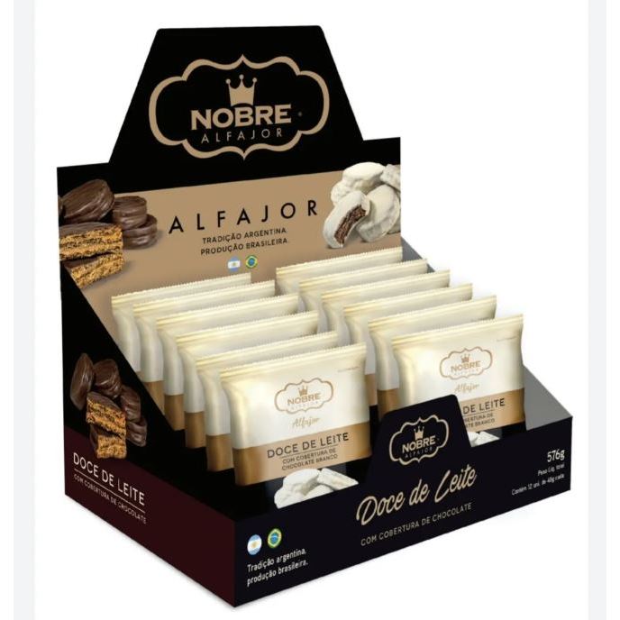Alfajor Artesanal doce de leite com chocolate Branco Nobre 1