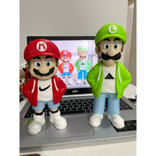 Boneco Mario ou Luigi Urban Impressão 3D Geek Gamer Decoração Colecionável em Oferta na Shopee