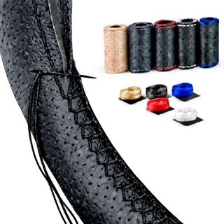 Capa de Volante Carro Costurada em Couro Ecológico Furadinho e Liso em Oferta na Shopee