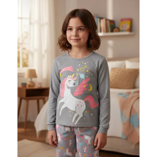 PIJAMA INFANTIL FEMININO UNICORNIO COM PUNHO em Oferta na Shopee