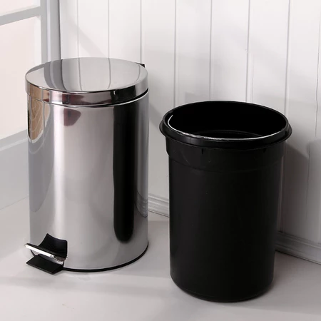 Lixeira Inox 5 Litros, 3 Litros c/ Pedal e Cesto Removível Lixo Pequeno Banheiro Cozinha Casa Escritório