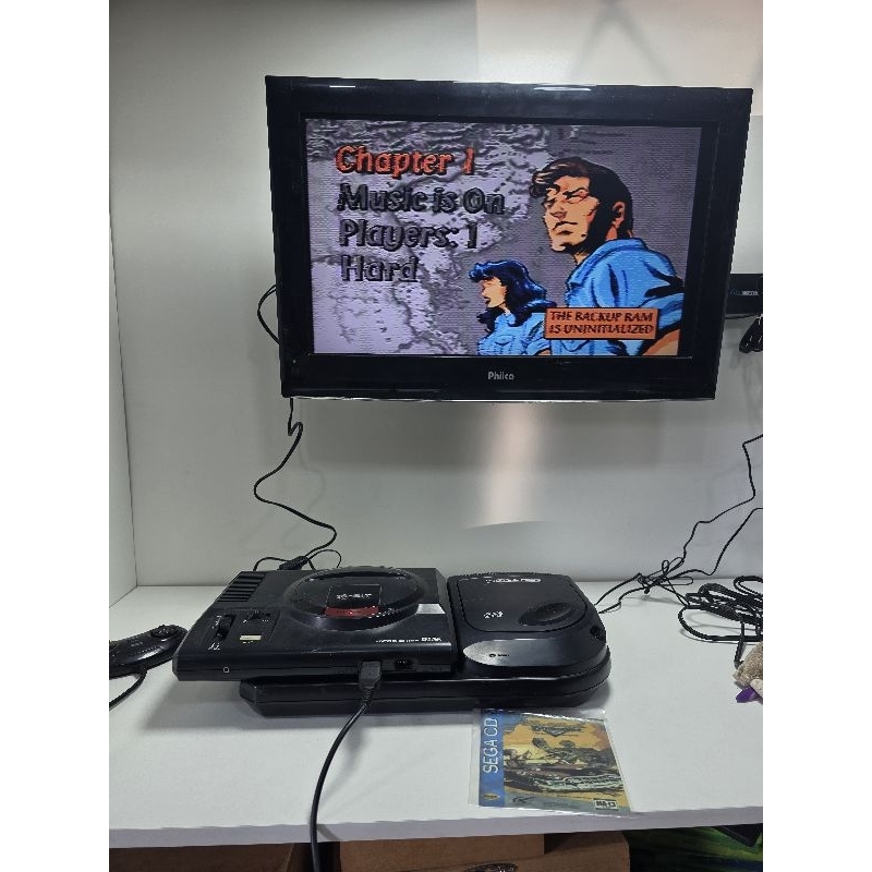 SEGA CD AMERICANO + FONTE E JOGO DE BRINDE