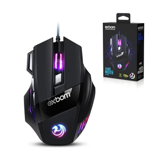 Mouse Gamer RGB 3200 DPI 7 Botões LED 7 Cores USB MS-G260 Exbom Alta Precisão