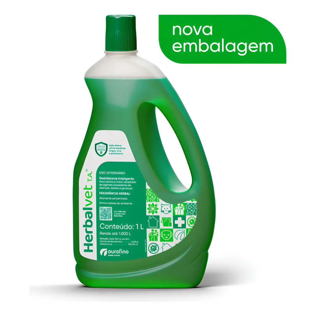 Herbalvet Desinfetante Bactericida Ourofino - 1 Litro em Promoção
