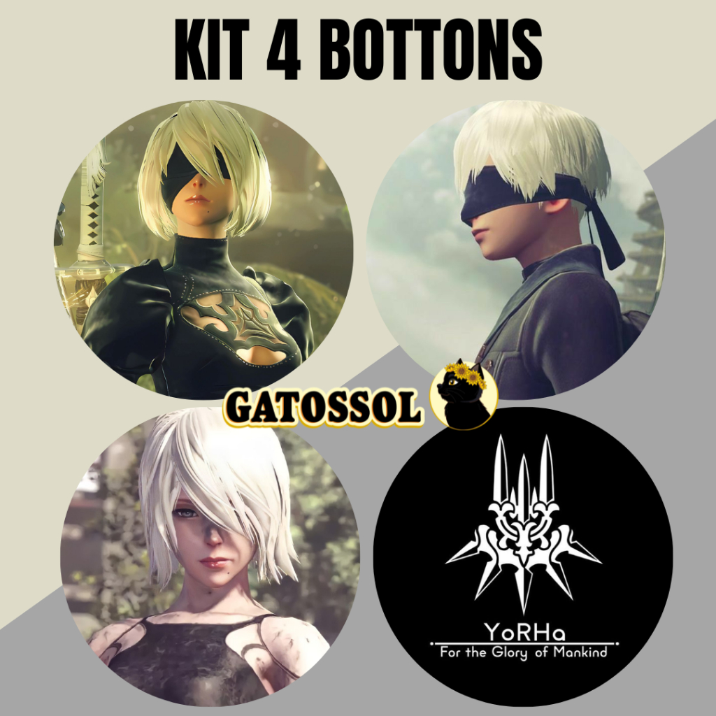 KIT 4 Bottons Nier: Automata - 2B 9S A2 Bottom/botton - Boton