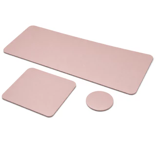 KIT MOUSEPAD 70x30 Grande Desk Pad Couro Gamer Office + 20x20 MOUSE + PORTACOPO 10cm