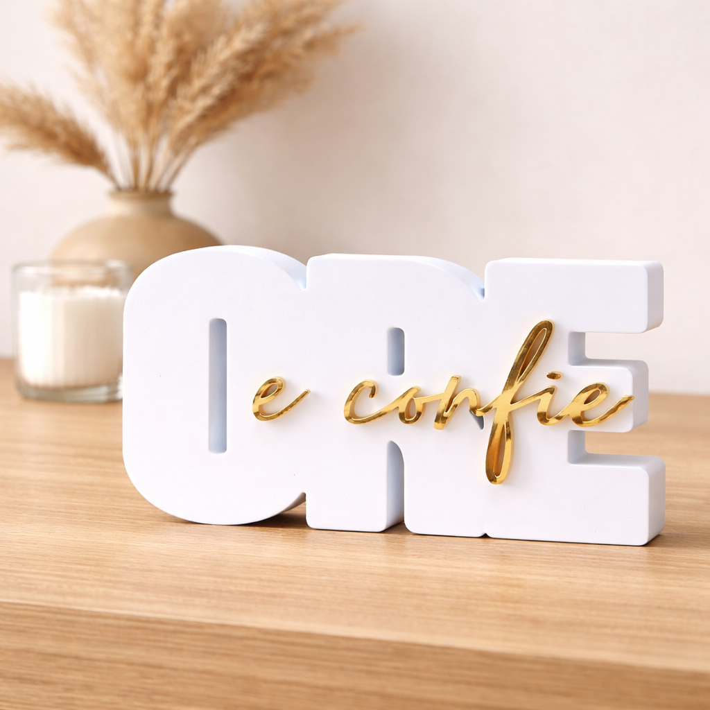 Letreiro Decorativo Ore e Confie Sala e Quarto - Enfeite de Mesa Religioso Casa | Shopee Brasil