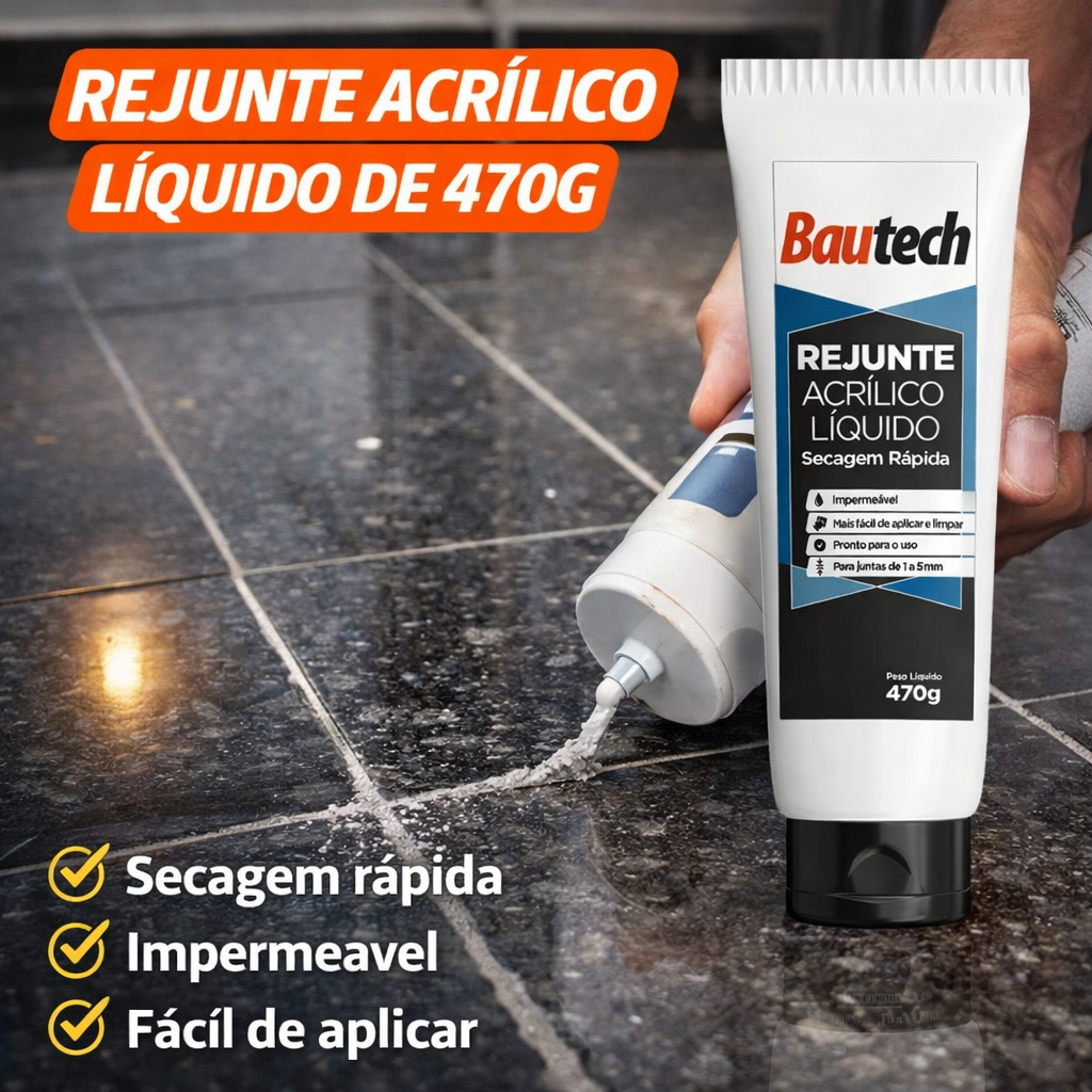 REJUNTE APLICA FÁCIL ACRÍLICO MULTIUSO SECA RÁPIDO 470G BAUTECH ...