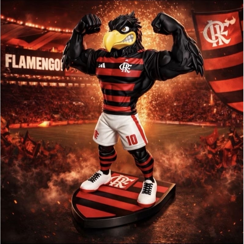Estátua Colecionável Mascote do Flamengo 25Cm - Peça Premium para