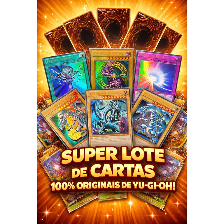 Yugioh Lote de 200 Cartas YU-GI-OH TCG Originais 14 Raras + 186 Comuns Poucas Repetições Yu Gi Oh