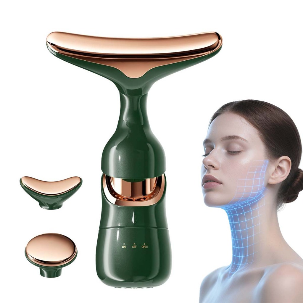 Massageador 3 em 1 para Rosto, Olhos e Pescoço - Profissional, Efeito ...