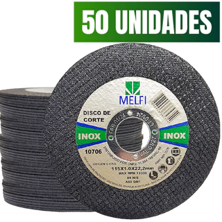50un Disco De Corte Esmerilhadeira Inox 4.1/2 Extra Fino 1mm