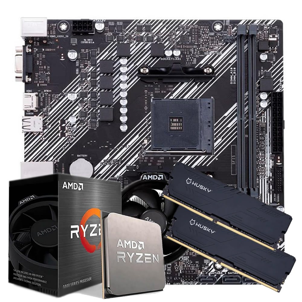 KIT UPGRADE AMD RYZEN 5 5600GT, A520M DDR4, MEMORIA RAM DDR4