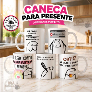 Caneca Personalizada Flork Presente Criativo Porcelana Premium 325ml