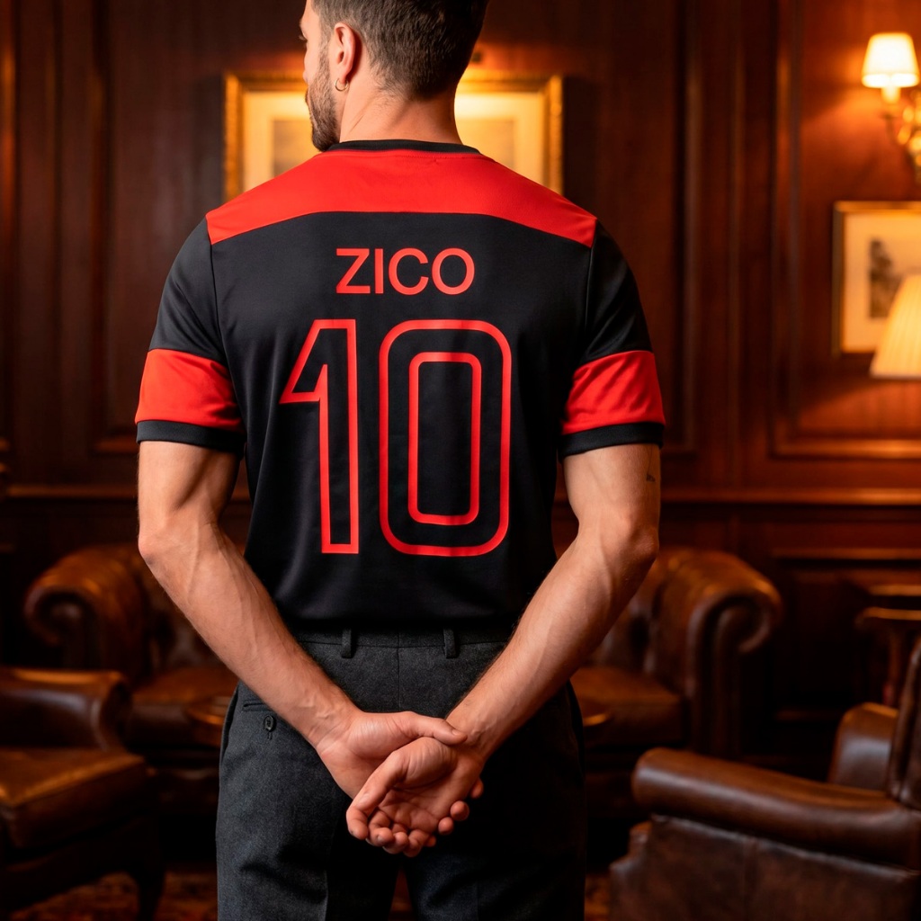 Camisa Flamengo Retrô Zico 1981 Dry Preta Masculina Oficial