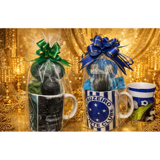 Kit Futebol Presente Masculino Time do Coração Caneca Personalizada Spa Torcedor Premium