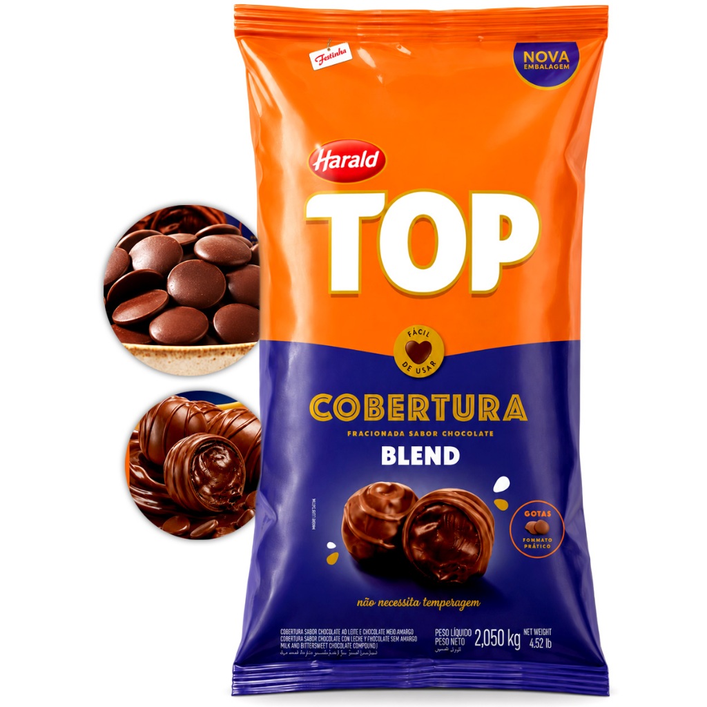 Cobertura Top Blend Chocolate Ao Leite Gotas Fracionada p/ D
