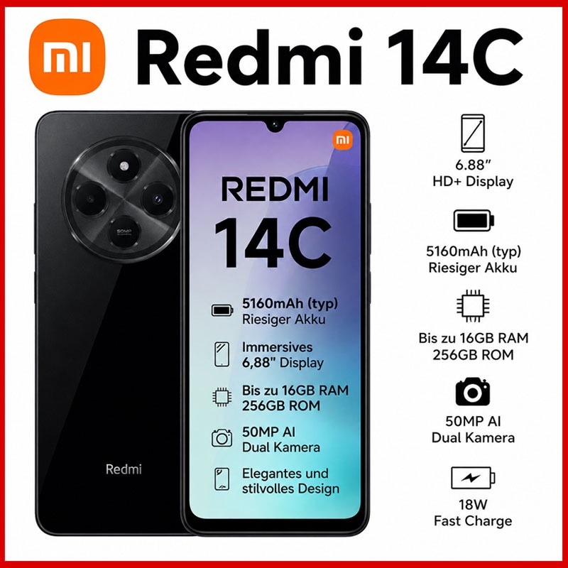 Celular Xiaomi Redmi 14c 256gb 8gb Ram / 128gb 4gb Ram Dual Sim