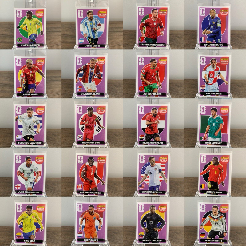 Kit Completo 20 Figurinhas Extra Sticker Legends da Copa do Mundo de ...