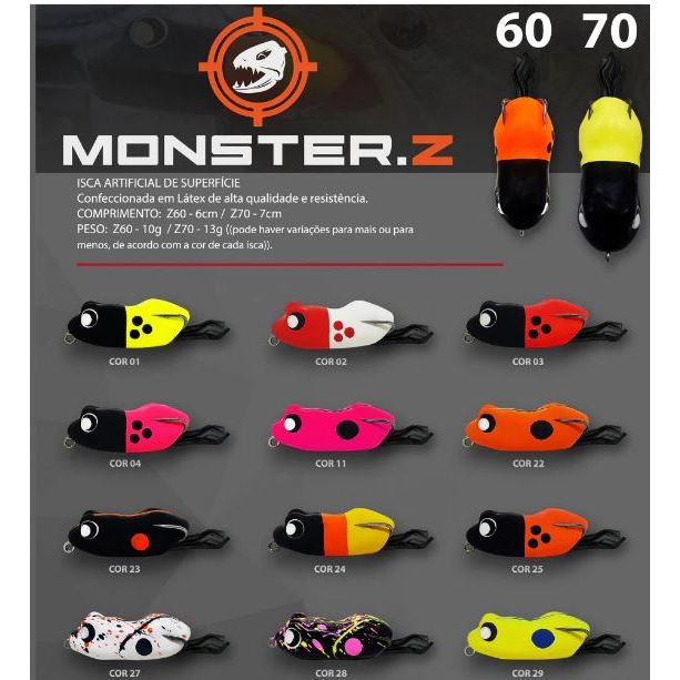 Isca Para Traíra Monster Z 60 e 70 Matadeira Frog Sapinho de