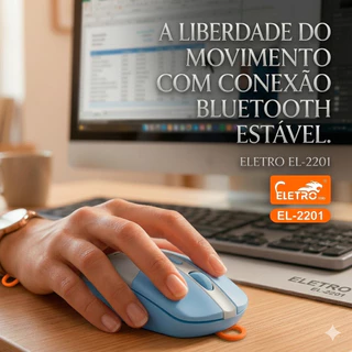 Mouse Sem Fio Óptico EL-2201 2000 DPI Ergonômico 4 Botões para Notebook PC